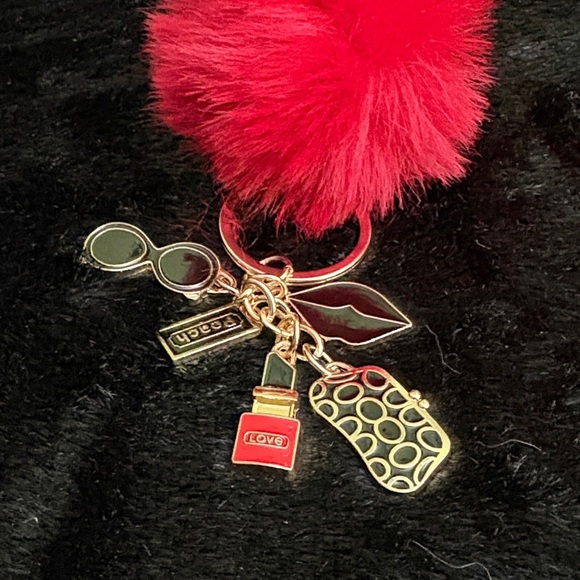 Stylish Gold and Black Keychain Bag Charm Accessory - Picture 5 of 11